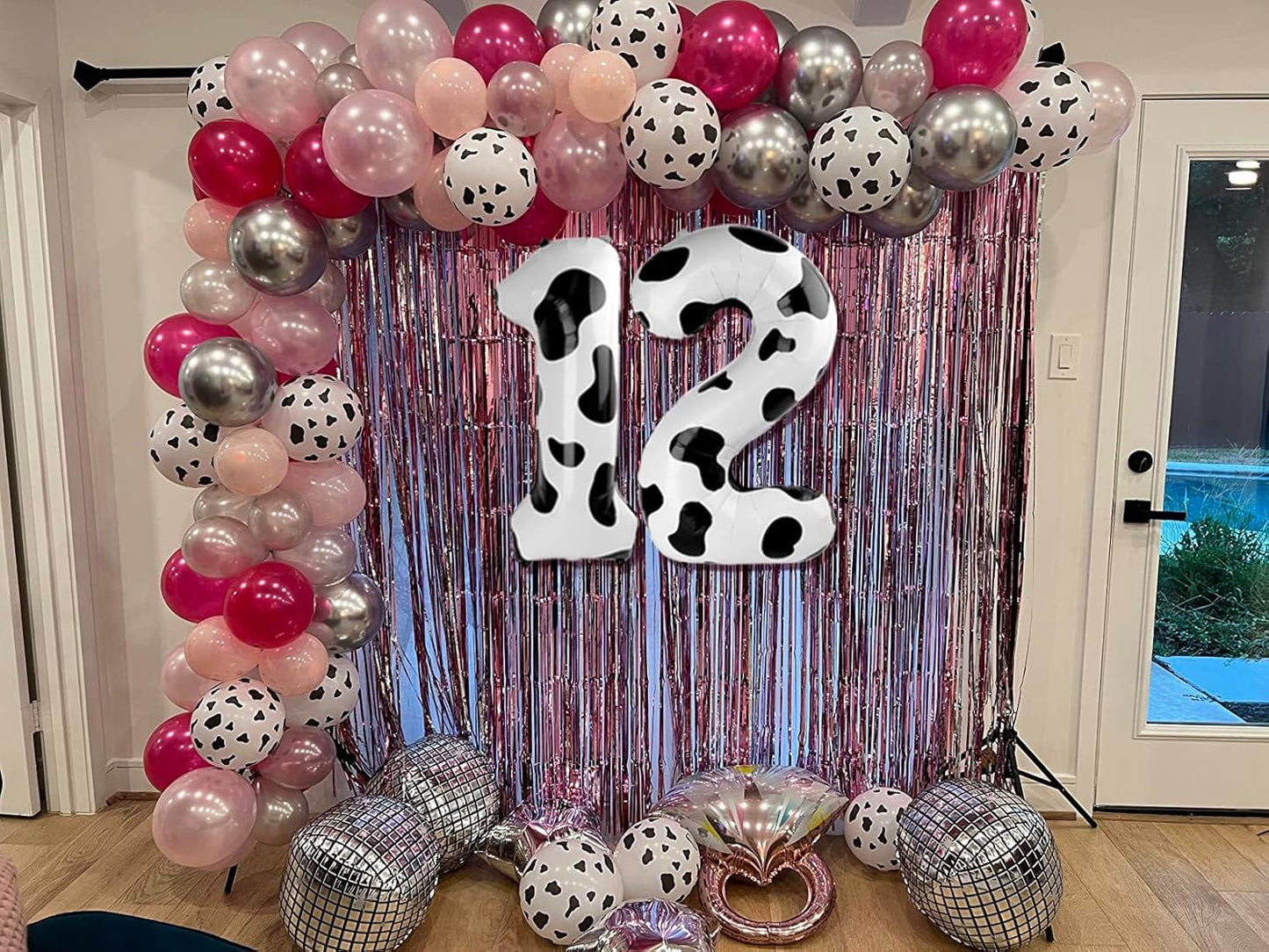 Cow Print 40 Inch 1st Number Balloon, Unisex Birthday Decorations, Farm Animal Party Supplies, Self Sealing, Reusable