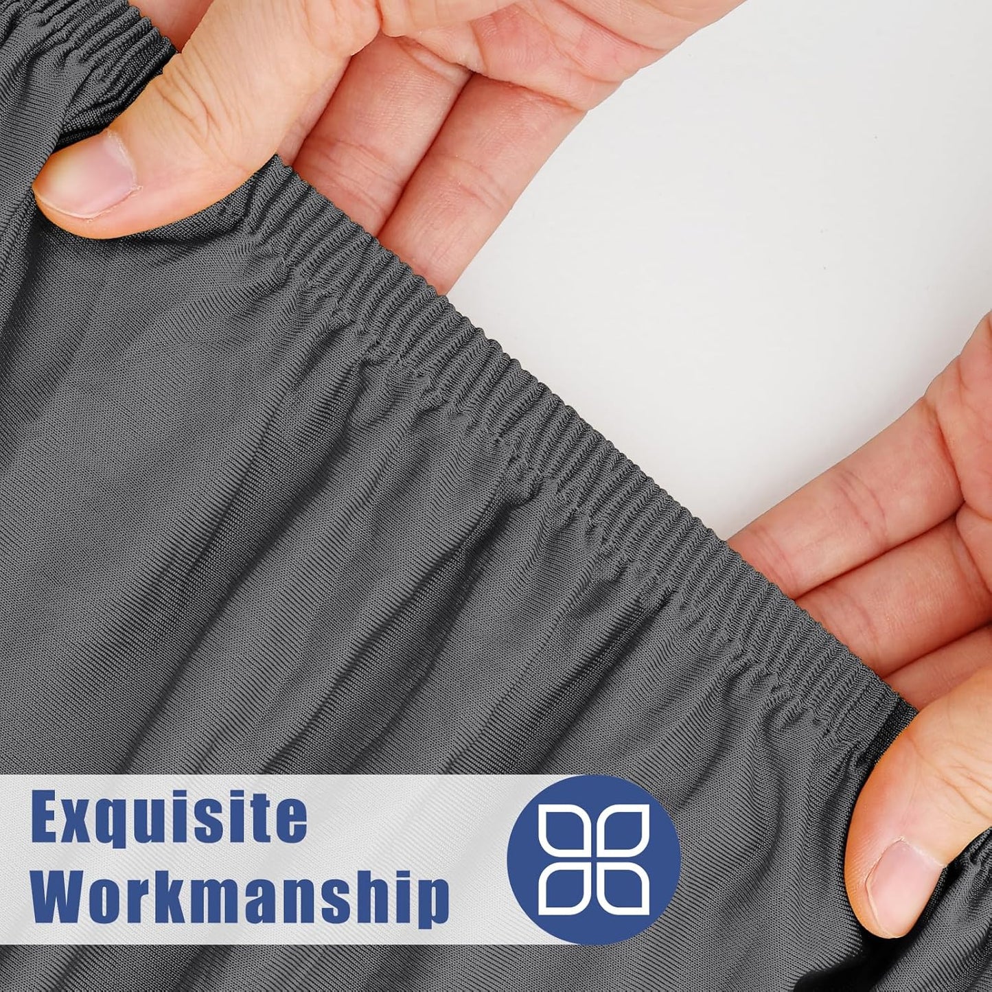 Spandex 8 Foot Rectangle Table Cloth 2 Pack, Elastic Fitted Tablecloths for Picnic, Stretch Washable Patio Table Cover for Outdoor, Camping, Banquet and Parties (Dark Grey, 30"x96")