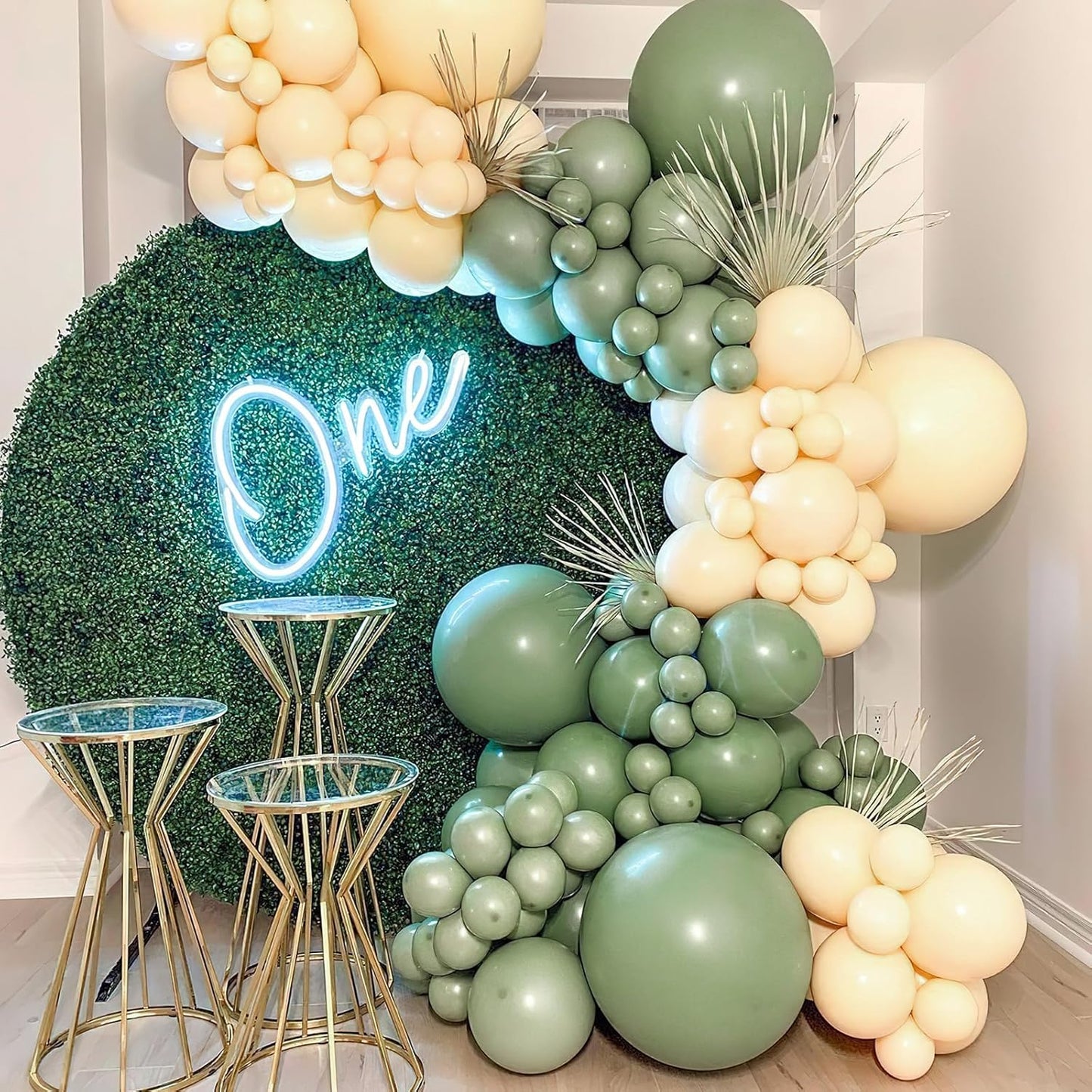 PartyWoo Sage Green Balloons 50 pcs 12 Inch Matte Dusty Olive Boho Green Eucalyptus Latex Helium Balloons for Wedding Baby Shower Gender Reveal Birthday Graduation Safari Party Decorations Green-F03