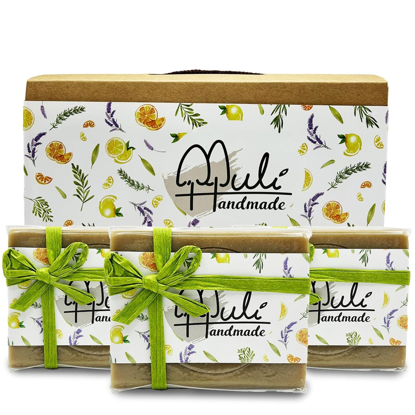 Natural Handemade Bar Soap for Men and Women with Essential oils, Scented Bar Soaps for Bath, Fragrance Gift Set (Pack of 3) Artemisia Argy