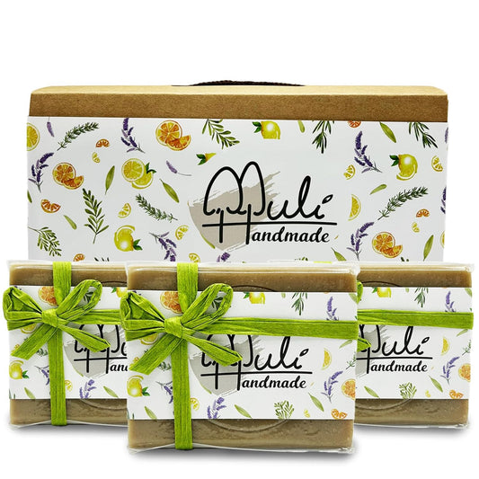 Natural Handemade Bar Soap for Men and Women with Essential oils, Scented Bar Soaps for Bath, Fragrance Gift Set (Pack of 3) Artemisia Argy