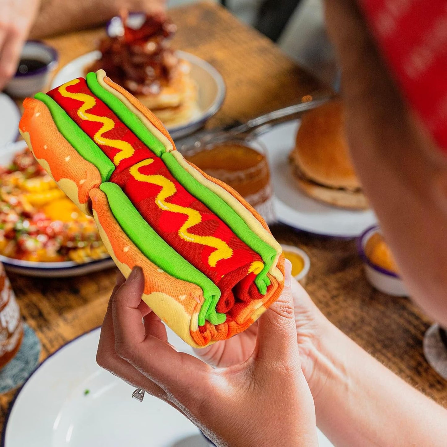 AGRIMONY Funny Burger Hot Dog Tacos Popcorn Socks Box -Easter Fathers Birthday Gag Christmas Gifts for Men Teen Boys Women