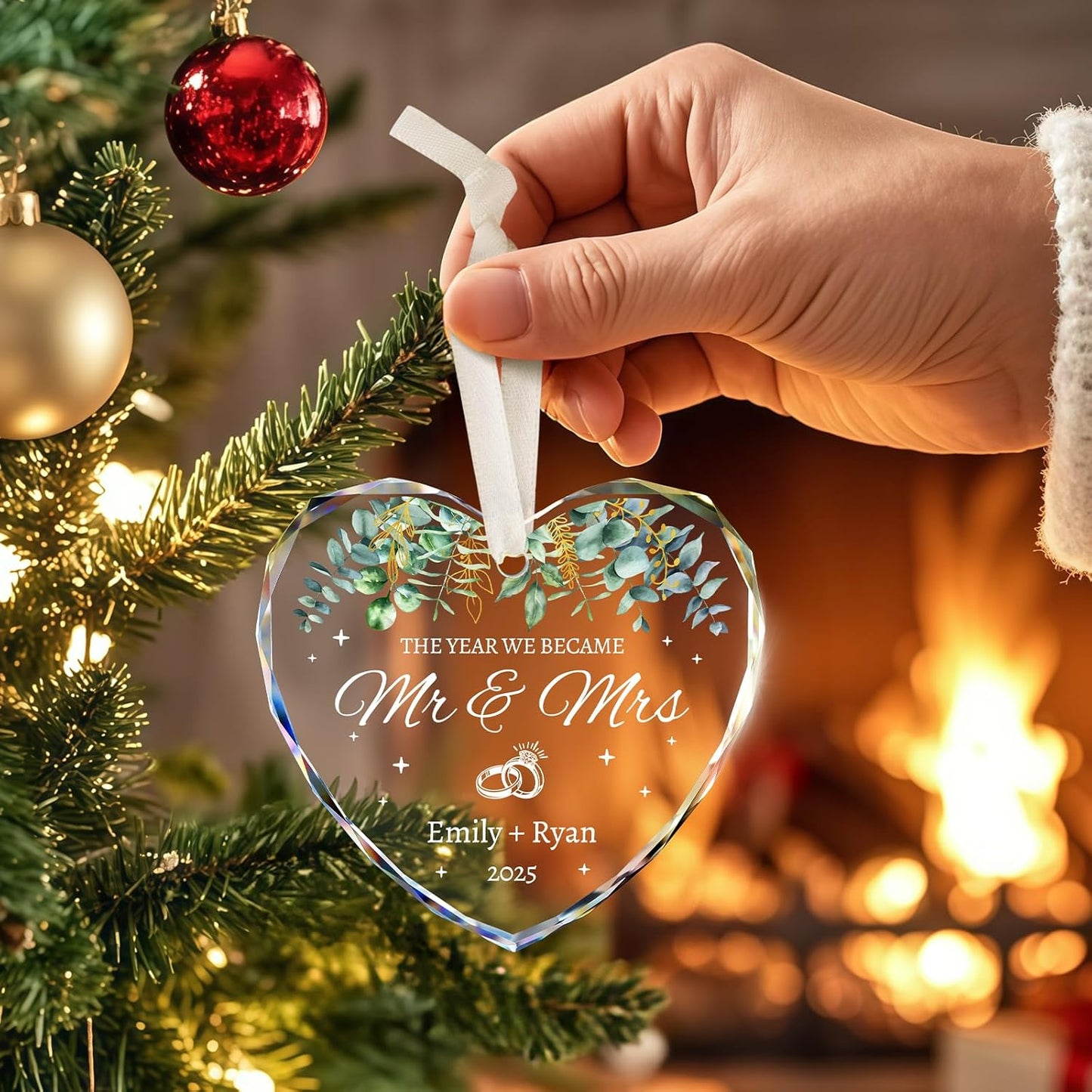 Personalized Wedding Gifts for Couples 2025 - Mr and Mrs Ornament - Bridal Shower Gifts, Wedding Gift for Bride, Newly Wed, Future Mr Mrs - Just Married Decorations Acrylic Ornaments