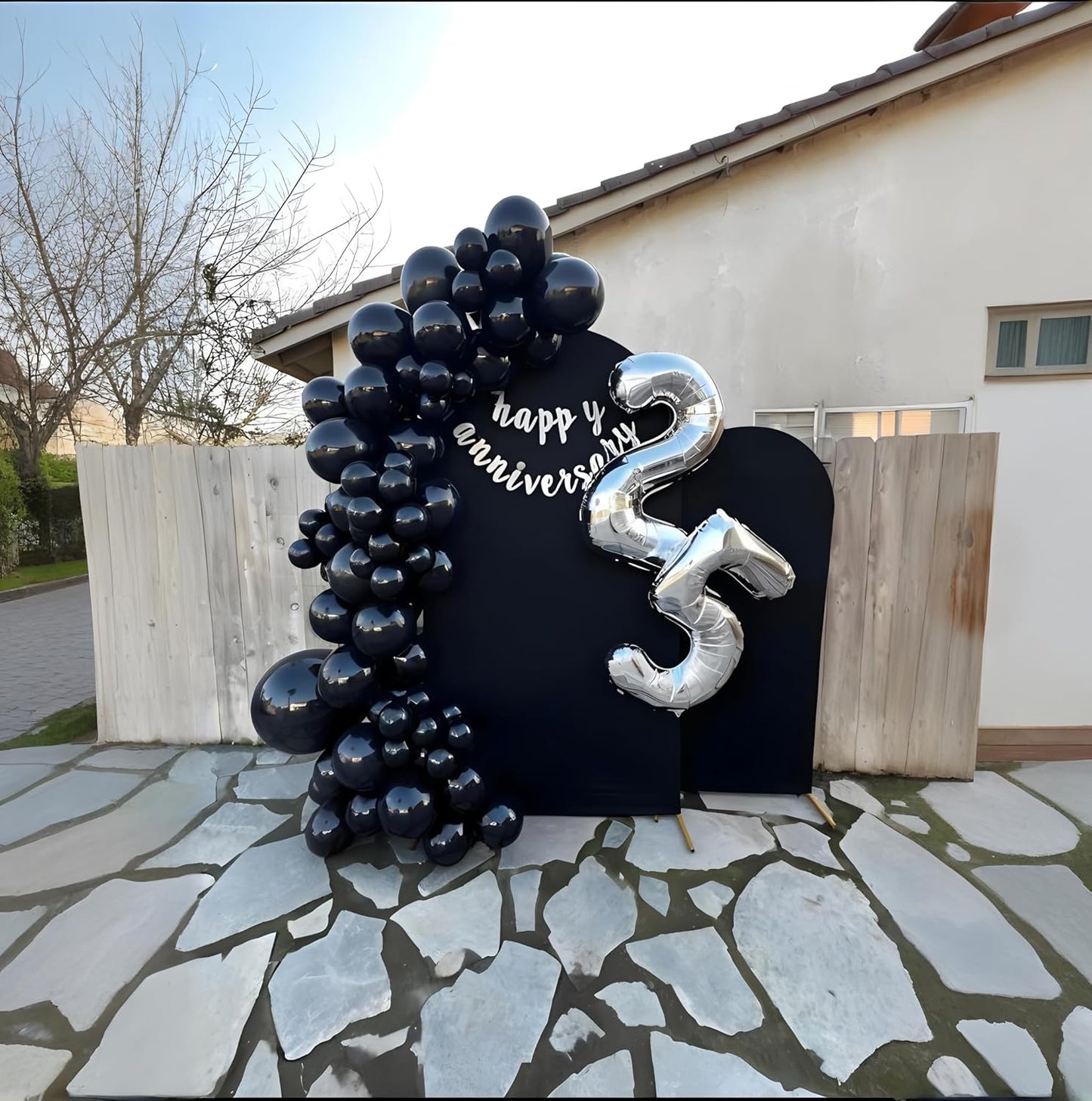 Black Balloons 150 pcs Different Sizes Pack of 18 12 10 5 Inch Matte Black Latex Balloon Arch Kit Garland for Graduation Halloween New Year Anniversary Birthday Party Decorations