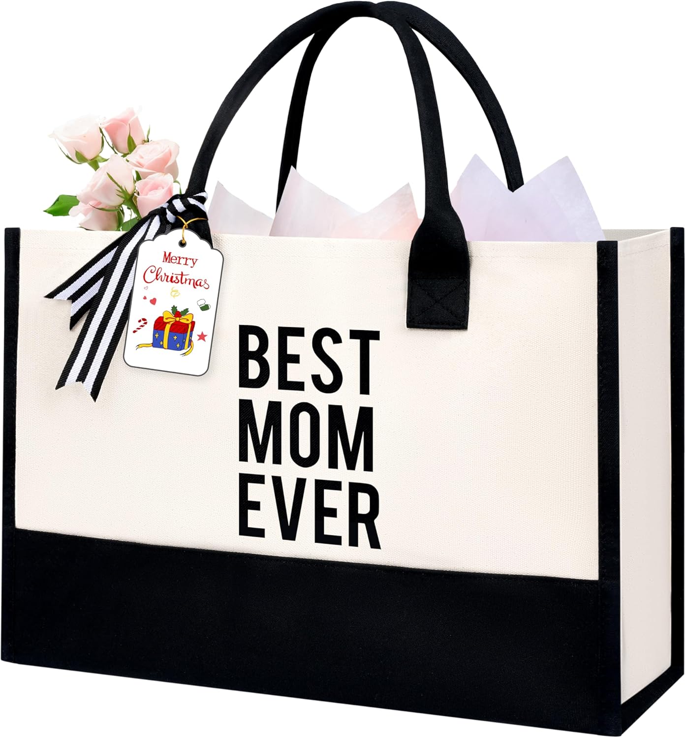 BAGAIL Initial Tote Bag, Personalized Birthday Gifts for Women, Teacher, Friends, Mom, Wedding, Monogrammed Beach Bag