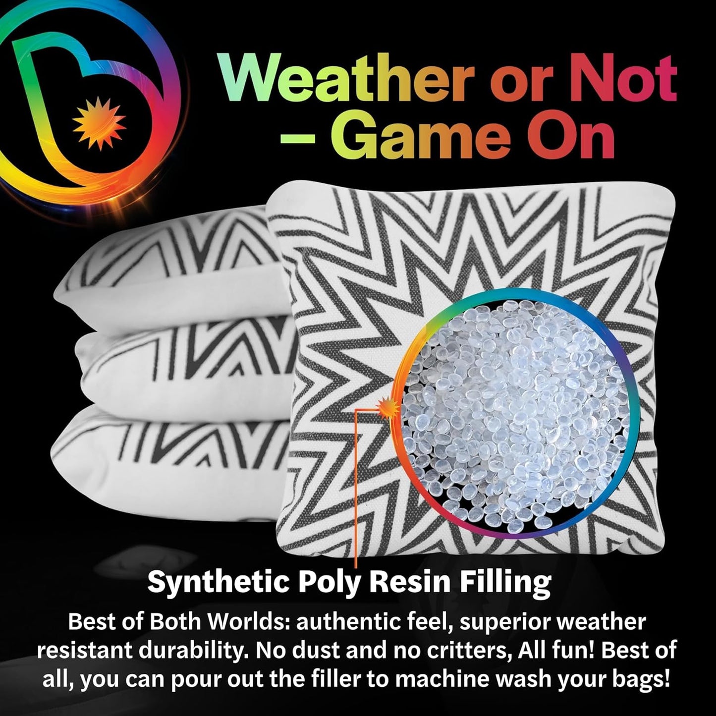 Brightz BagBrightz LED Cornhole Bags, 4-Pack - Cornhole Bean Bags That Light Up - Next Level Gameplay Experience! - 6+ Hours of Glow Time - Sold in Packs of 4 - Select Your Team Colors!