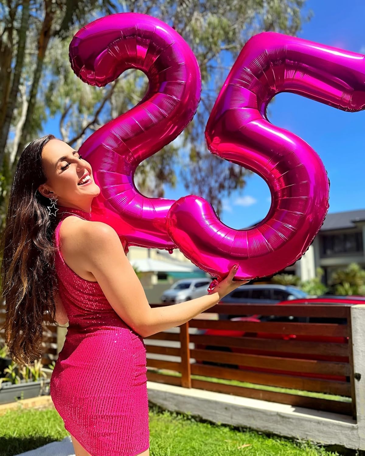 Hot Pink 5 Balloon, Number Balloons 40 Inch, 5th Birthday Balloon Decorations, Hot Pink Party Supplies, 5 Number Balloons, Number 5 Balloon