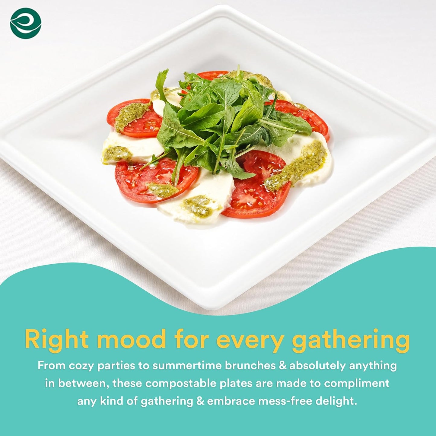 ECO SOUL Compostable Paper Plates 6 Inch (400 Count) Heavy Duty Disposable Dessert Plates, Eco-Friendly Sugarcane Bagasse Small Plates For Appetizer- White