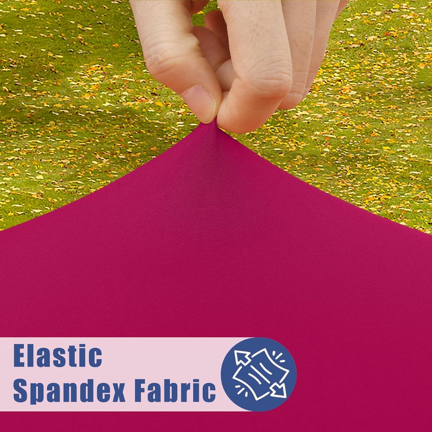 Spandex 6 Foot Rectangle Table Cloth 2 Pack, Elastic Fitted Tablecloths for Picnic, Stretch Washable Patio Table Cover for Outdoor, Camping, Banquet and Parties (Fuchsia, 30"x72")