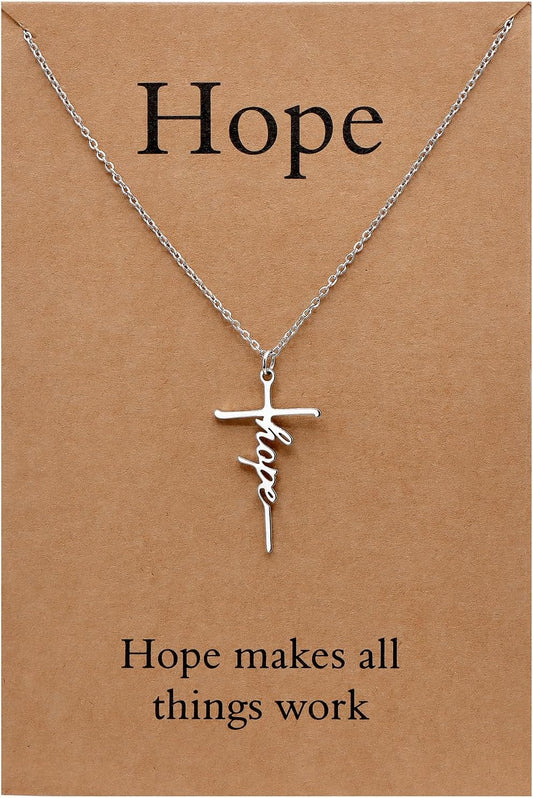 Lcherry Faith Cross Pendant Necklace for Women Religious Christian Jewelry Mother's Day Gifts for Women