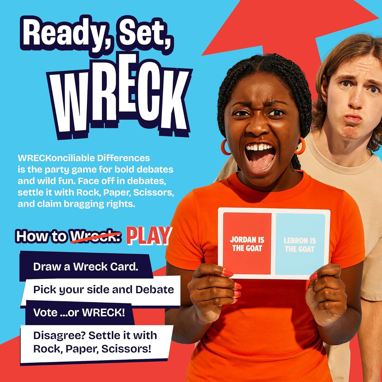 WRECKoncilable Differences – Party Game for Adults 17+ | Debate Card Games for Game Night, Kickbacks & Parties | Rock Paper Scissors Adult Game | 2-25+ Players
