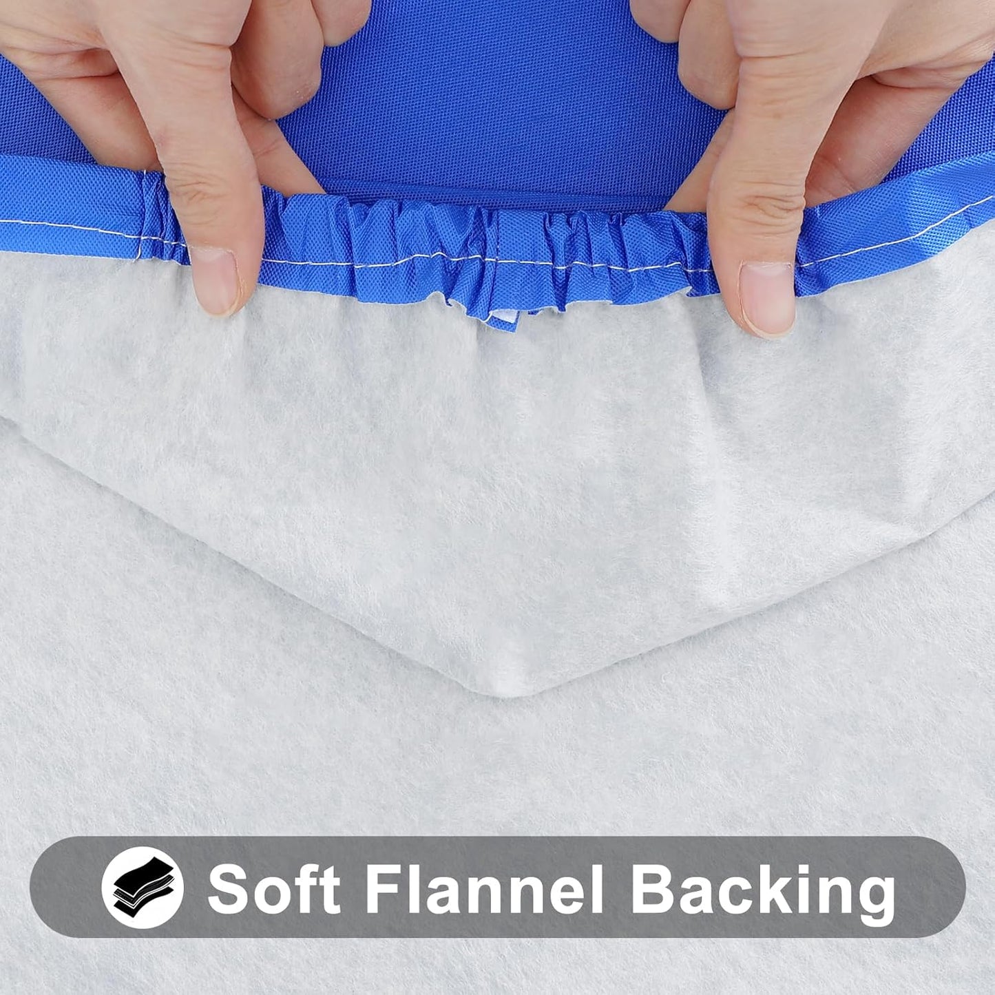 Smiry Rectangle Tablecloth, Elastic Fitted Flannel Backed Vinyl Tablecloths for 6ft Folding Tables, Waterproof Wipeable Table Covers for Indoor, Outdoor, Picnic and Camping (Blue, 36"x72")