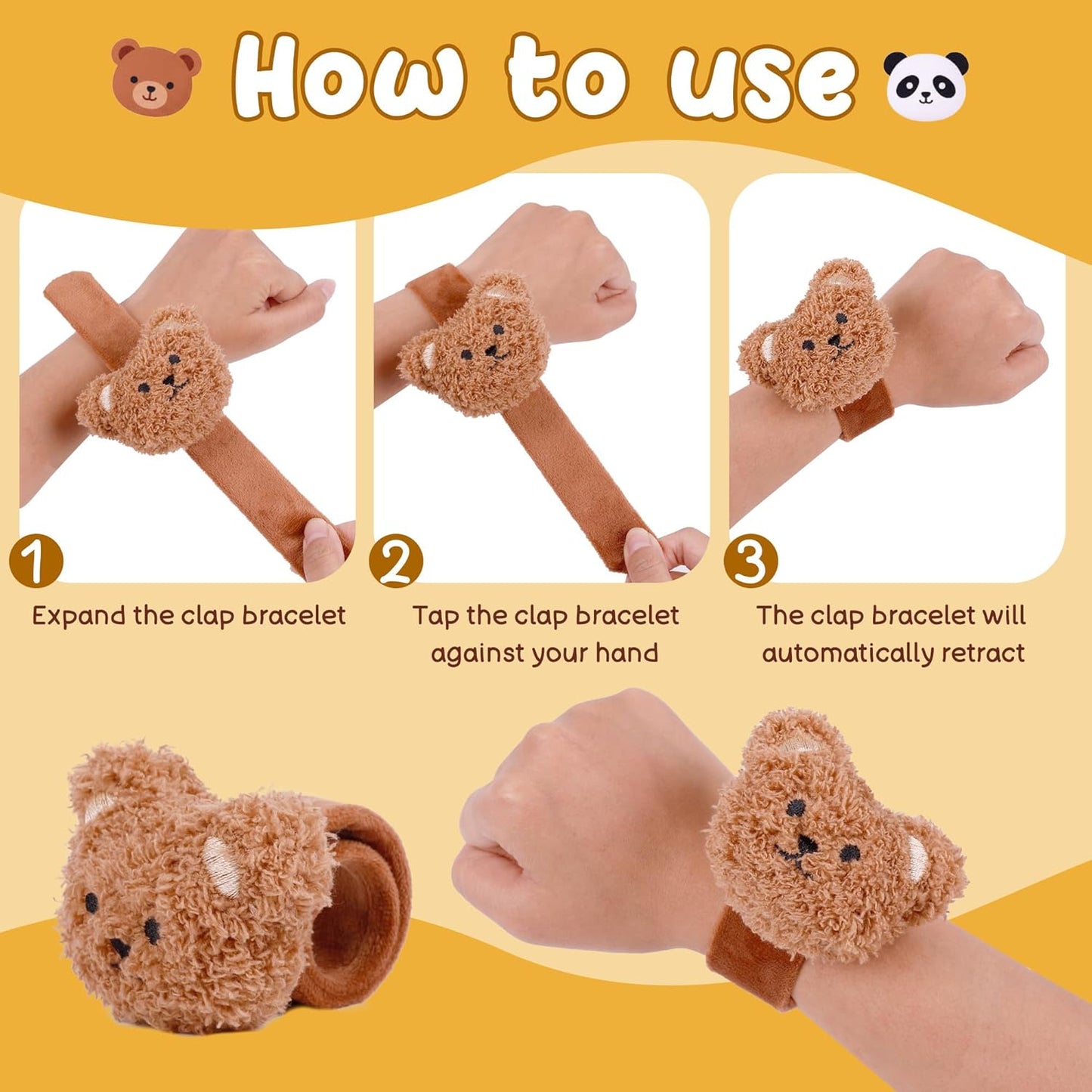 Stuffed Animal Snap Bracelets for Kids–12PCS Plush Slap Bands Party Favors,Cute Zoo Animal Bracelets for Birthday Gifts,Classroom Prizes,Stocking Stuffer For Kids,Christmas Gifts for Boys/Girls