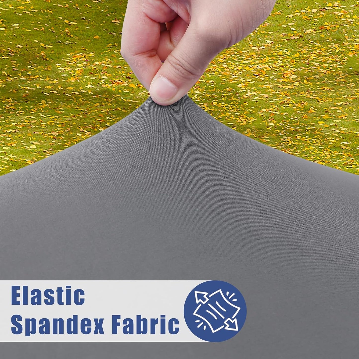 Spandex 6 Foot Rectangle Table Cloth 2 Pack, Elastic Fitted Tablecloths for Picnic, Stretch Washable Patio Table Cover for Outdoor, Camping, Banquet and Parties (Grey, 30"x72")