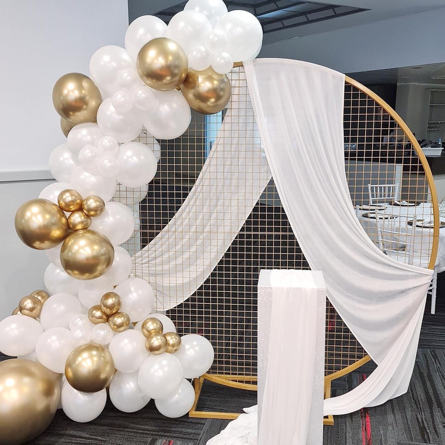 RUBFAC 120pcs Pearl White Balloons 12 Inches White Balloons, Bright Color Latex Party Ballons for Birthday Baby Shower Wedding Party Supplies Garland Arch Decoration