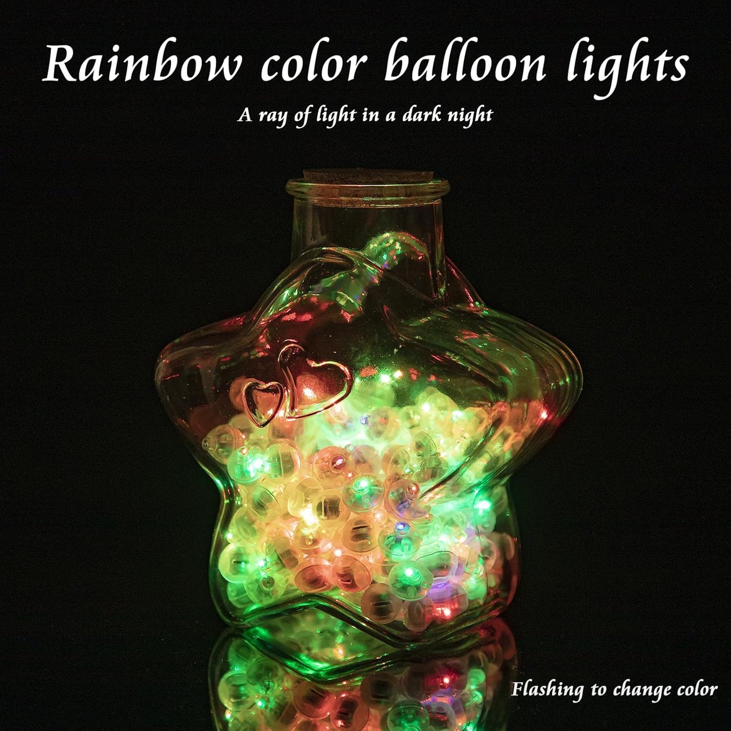 100pcs Flash Colorful Balloon Lights Mini Led Lights Round Long Standby Time Ball Lamps Paper Lantern Balloons Lamps for Birthday Party Christmas Halloween Decoration Rainbow