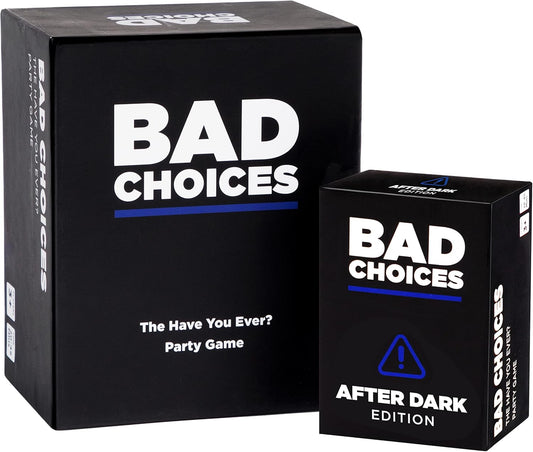 BAD CHOICES Party Game + After Dark Edition Set - Hilarious Adult Card Game for White Elephant Parties, Stocking Stuffers and Board Games Night with Your Friends