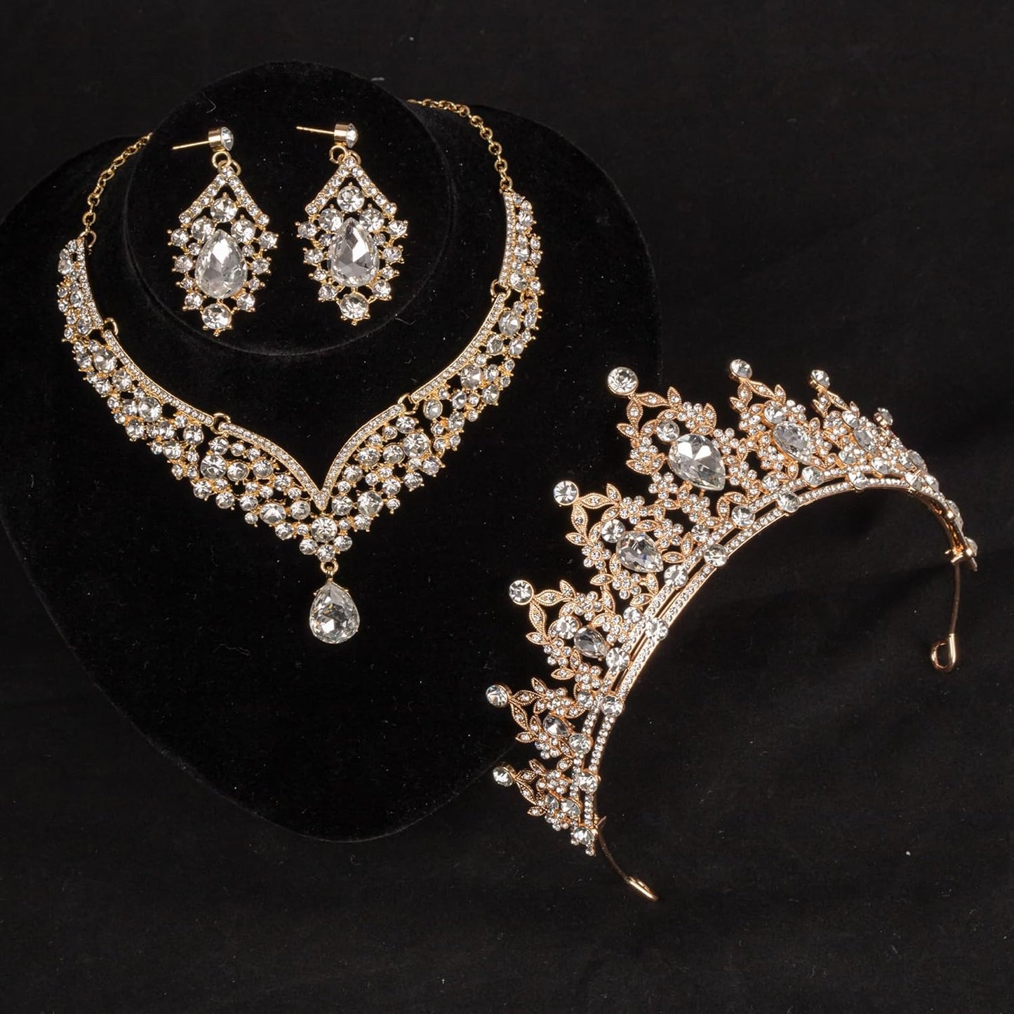 Crowns and Tiaras jewelry sets for Wedding princess birthday party Halloween Prom Pageant Jewelry for Women Crystal Bridal Jewelry Set for women