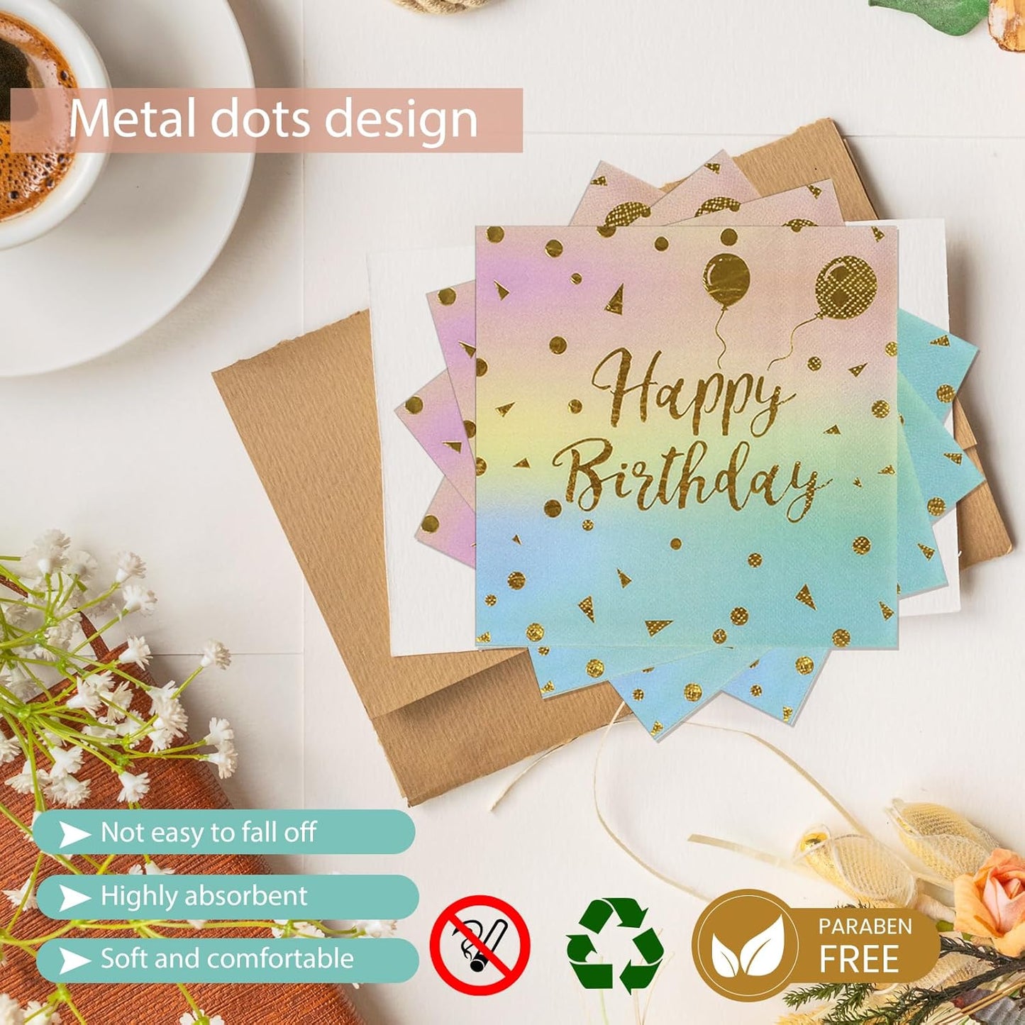 48PCS Happy Birthday Plates and Napkins Party Supplies, Colorful and Gold Disposable Paper Plates and Napkins with Forks Tableware Set for Birthday Party Decorations 16 Guests (Colorful)