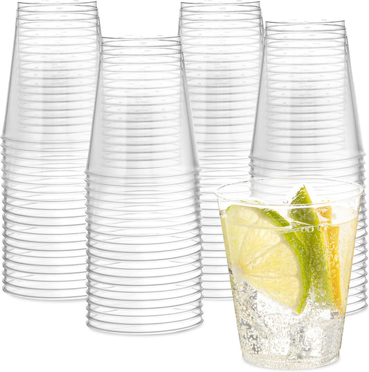 PLASTICPRO Disposable 7 oz Crystal Clear Plastic Tumblers for Party's & Weddings pack of 100