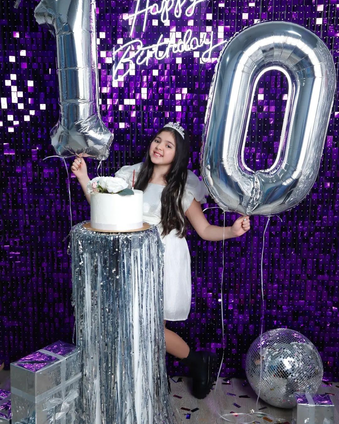 Silver Number 0 Balloon 40 Inch, 0 Balloon Number for 10th 20th 30th 40th 50th 60th Birthday Decorations, Silver Party Supplies