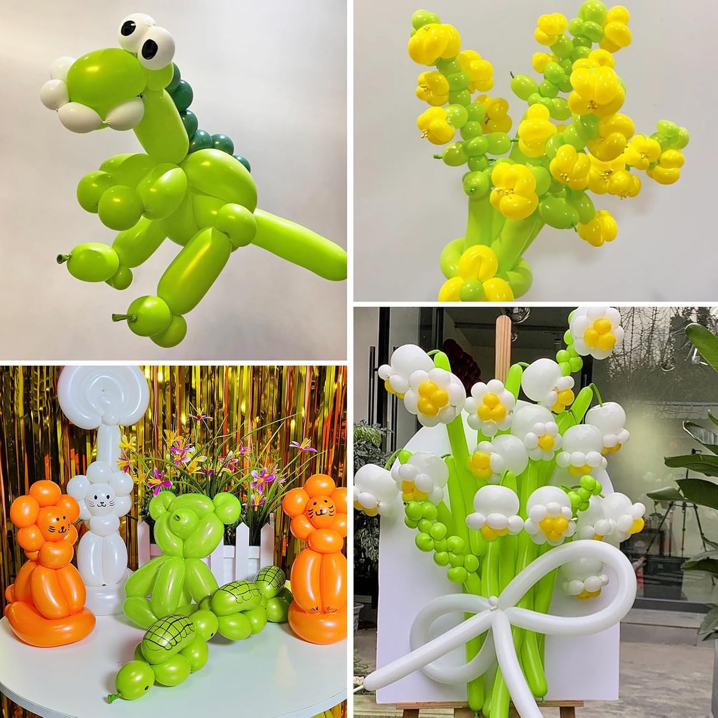 100Pcs Light Green 260 Balloons, Long Balloon for Tying Balloon Arch, Long Skinny Balloons for Twisting Ballons Animal balloons Birthday Party Wedding Festival Decorations