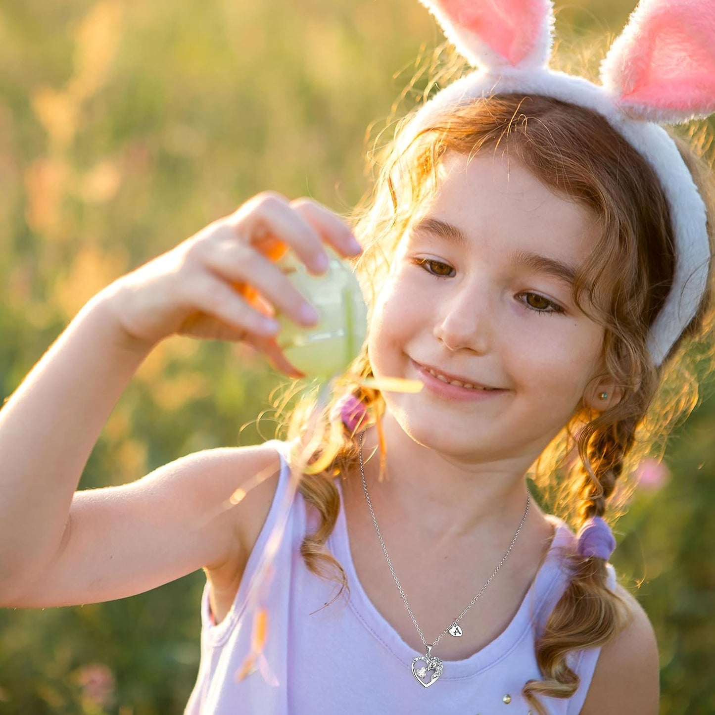 Christmas Gifts for Grandkids Kids - Colorful CZ Heart Initial Unicorn Necklace for Girls Jewelry Unicorn Birthday Gifts for Girls Stocking Stuffers for Kids