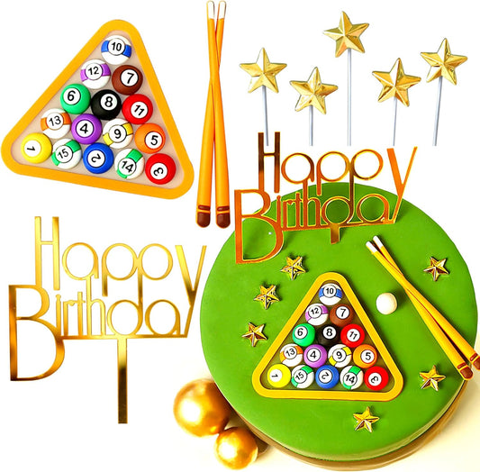 Billiards Cake Topper Billiards Ball Birthday Party Supplies Billiards Ball Birthday Cake Decoration Pool Cake Decorating birthday