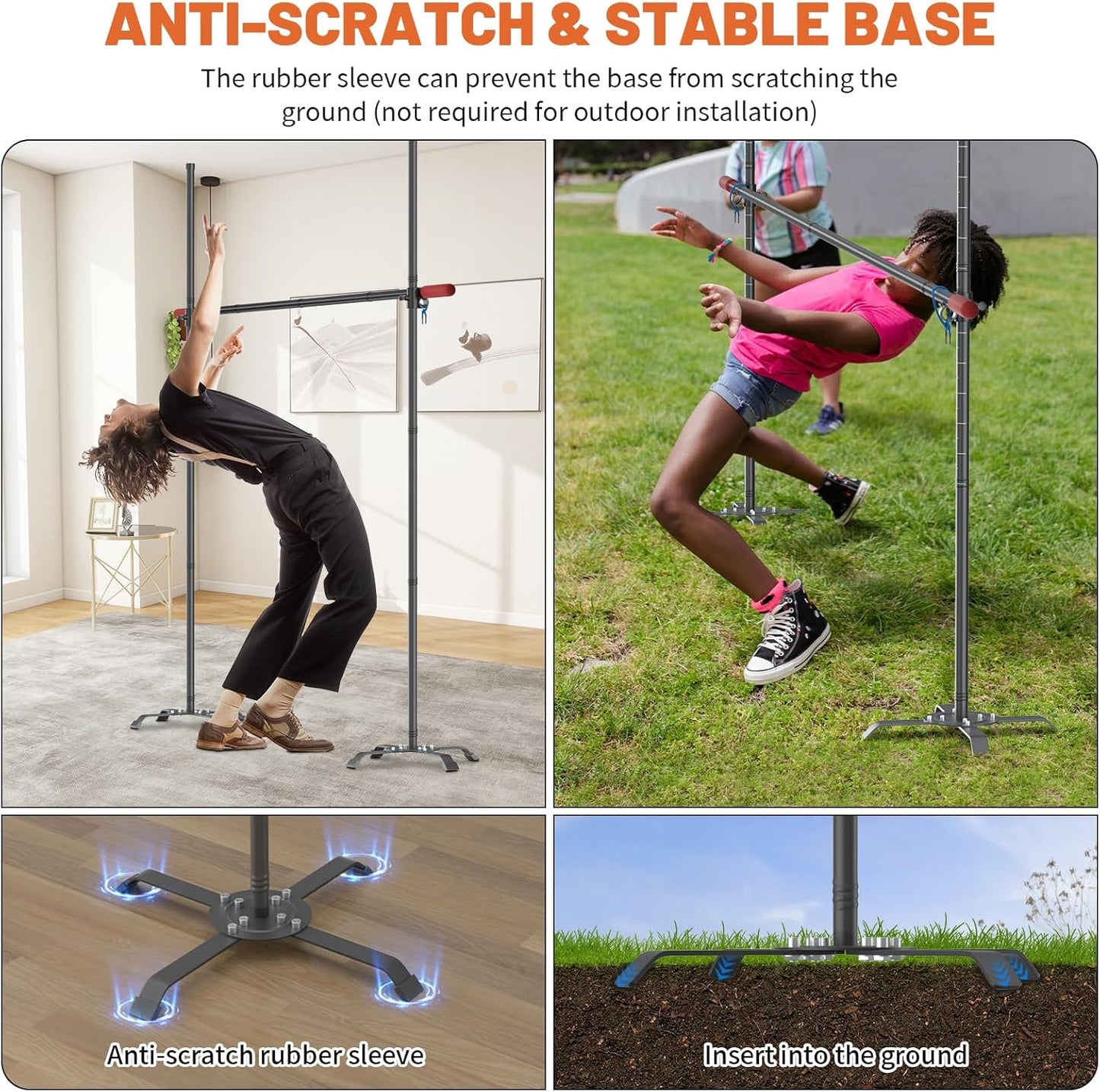 Limbo Game for Adults, Metal Limbo Stick Set Simple Setup Anti-Drop Limbo Pole for Outdoor Backyard Luau Carnival Party