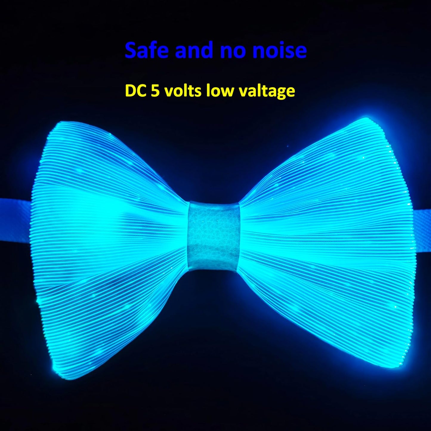 LED Light Up Bow Tie Wireless for Men - Flashing Fiber Optic Bowtie Glow in the Dark for Party Halloween Christmas