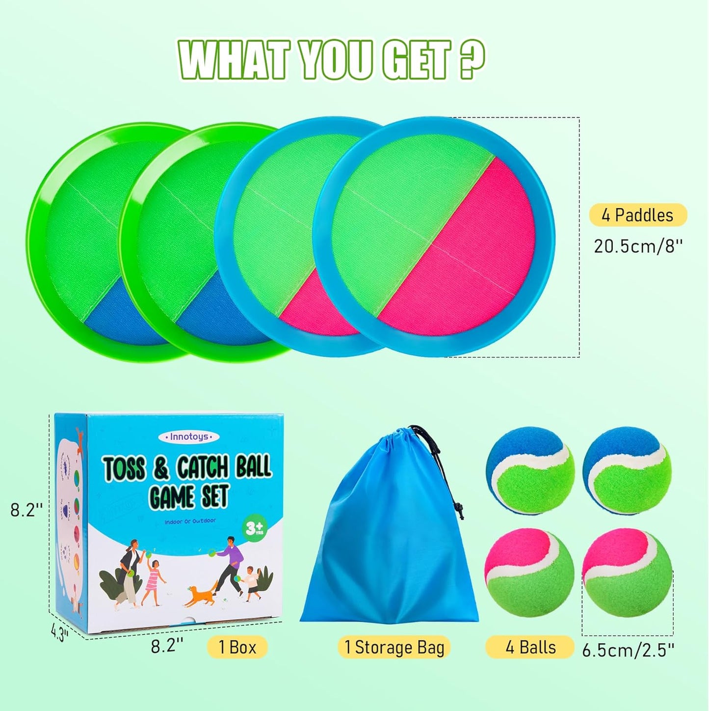 Toss and Catch Ball Game - Ideal Outdoor Beach, Pool & Yard Toy for Toddlers and Kids Ages 4, 5, 6, 7, 8+, Perfect for Boys Girls - Great Birthday Gift & Easter Basket Stuffer