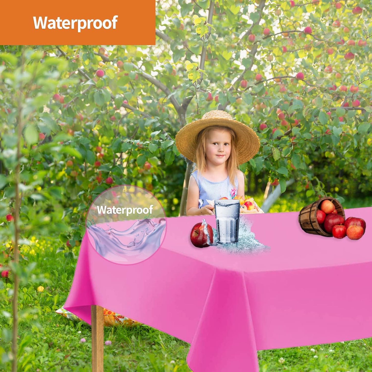 Pink Disposable Plastic Table Cloth for Rectangle Tables (12 Pack) Premium Decorative Pink Tablecloth for Parties, Events & Weddings, Indoors & Outdoors, 54 x 108 inches, Plastic Table Cover