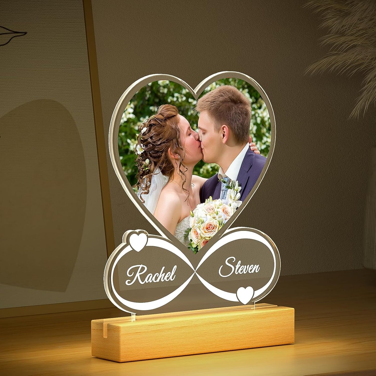 Personalized Engagement Wedding Gifts for Couples 2025, Custom Picture Frames, Customized Photo Frame with Photo, Personalized Christmas Anniversary Wedding Gifts for Women Men Her Him Wife Husband
