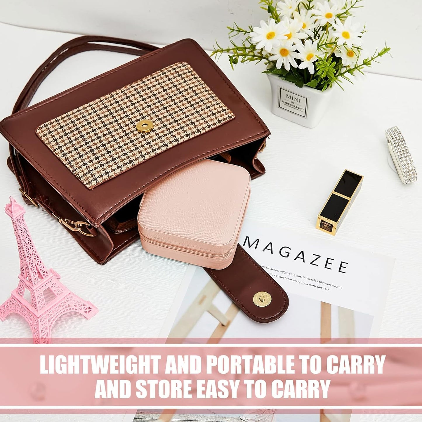 Taiyin 12 Pcs Travel Jewelry Case Bridesmaid Gift Boxes Bulk Travel Jewelry Case Small Jewels Organizer Mini Accessories Ornaments Storage for Women Girls Wedding Bridesmaids Gifts