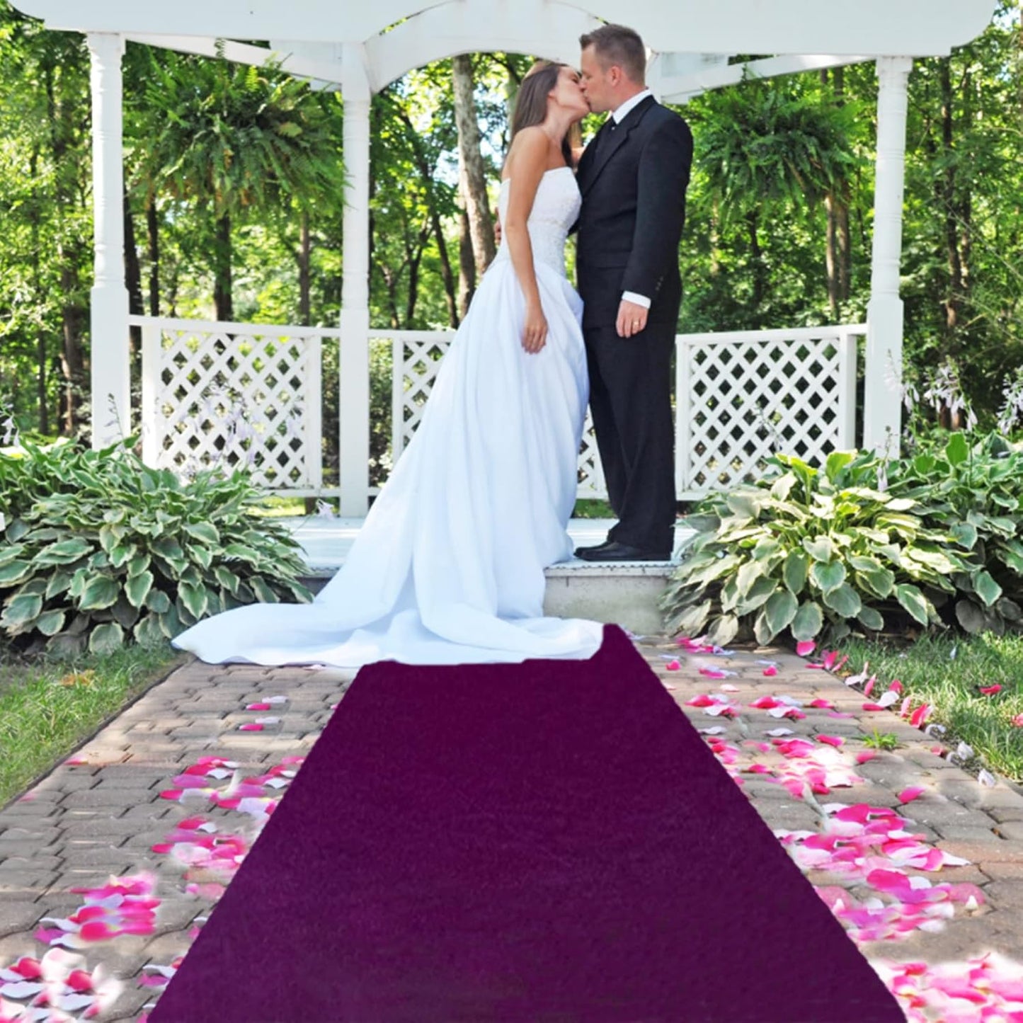 FUHSY Aisle Runner Purple Carpet Runner for Party 4x30 FT Velvet Aisle Runner for Wedding Ceremony Indoor Outdoor Church Runway Carpet Wedding Walkway Runner for Bridal Shower Hallway Decor