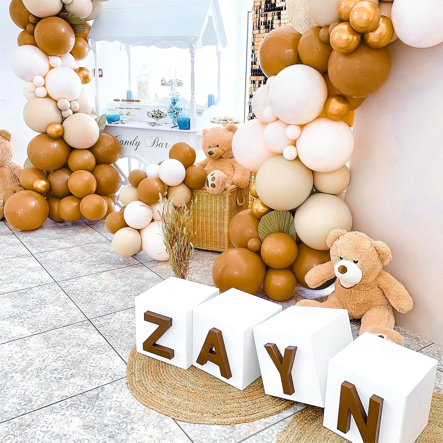 PartyWoo Tan Brown Balloons 140 pcs Different Sizes of 18 12 10 5 Inch Boho Neutral Light Coffee Fall Latex Balloon Arch Kit for Birthday Safari Boy Baby Shower Jungle Party Decorations Brown-F10