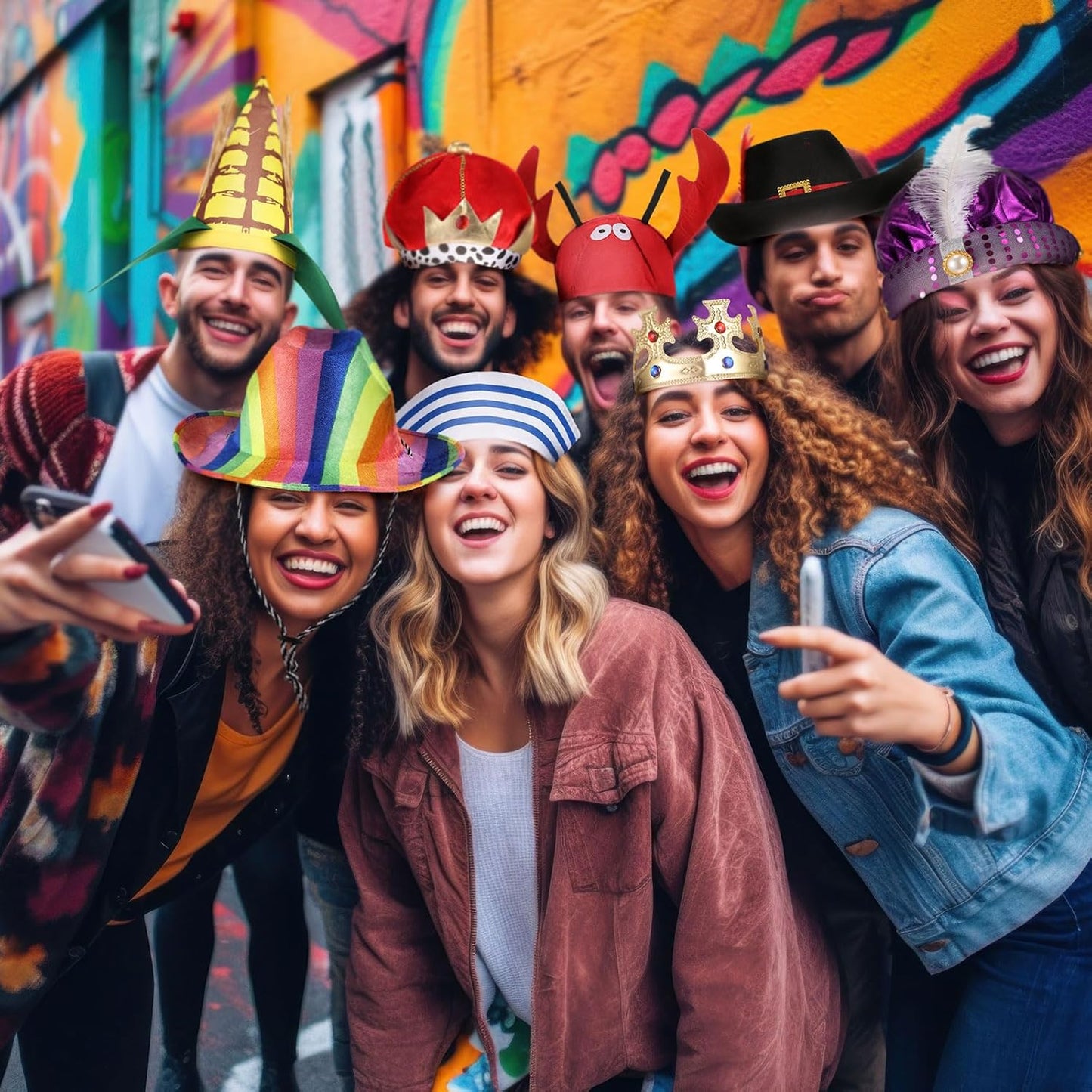 Hercicy 8 Assorted Funny Hats Bulk for Dress up Costume Photo Booth Props, Crazy Party Hats for Adult Carnival, Circus, Wedding, Birthday Accessory