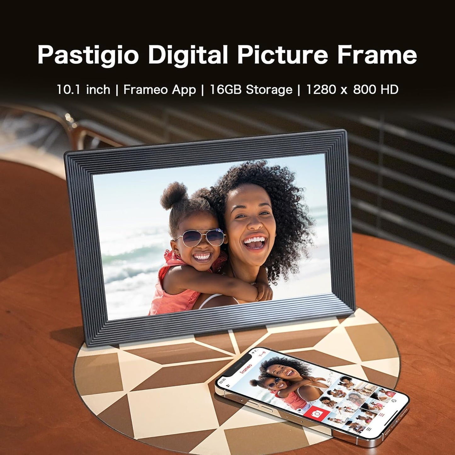 Digital Picture Frame, Frameo WiFi 10.1 Inch 1280*800IPS HD Touch Screen Digital Photo Frame, 16GB Memory, Auto-Rotate, Share Picture Video, Birthday Gifts for Women, Gifts for Mom, Dad, Wedding Gifts
