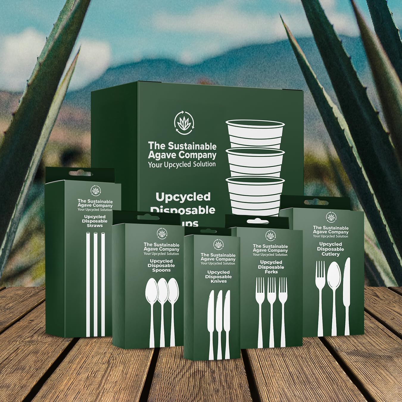 Sustainable Agave Co - Sweet Agave Fiber Cups - 12 Ounce - 50 Count Plant-Based, Made With Upcycled Materials - Clear