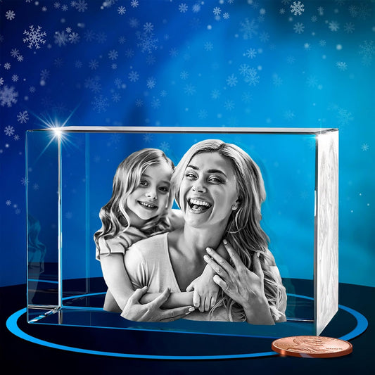 ArtPix 3D Crystal Photo, Christmas Personalized Gifts for Women, Wife, Her, Him, Men, Husband, Grandma, Great Xmas Customized Gift With Your Own Photo, Custom Glass 3D Laser Etched Picture Wedding