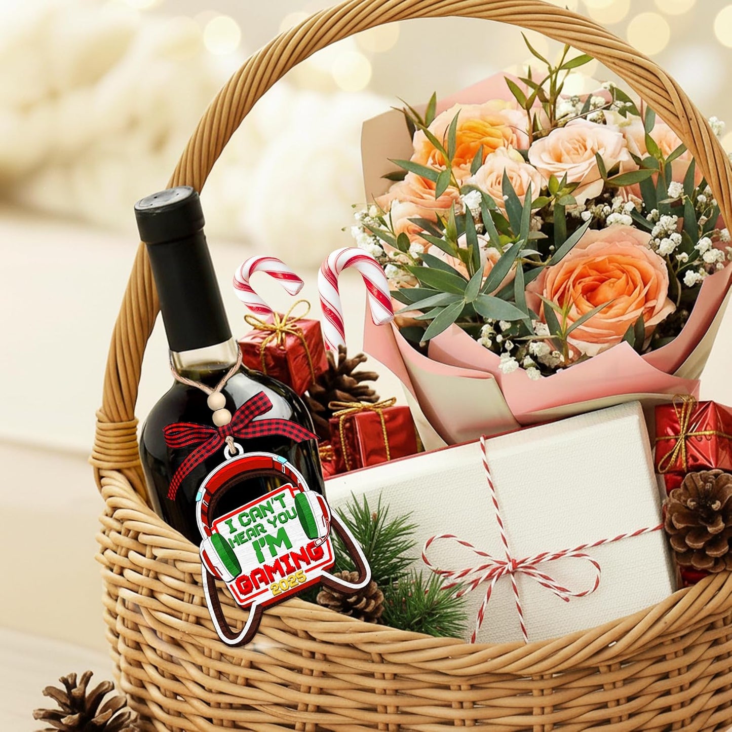 HEXMOZ Gaming Christmas Ornaments - Gamer Ornaments for Christmas Tree - Video Gamer Gifts for Teen Boys, Gamers, Sons, Brothers - Holiday Present Ideas - Xmas Ornament Decorations 2025