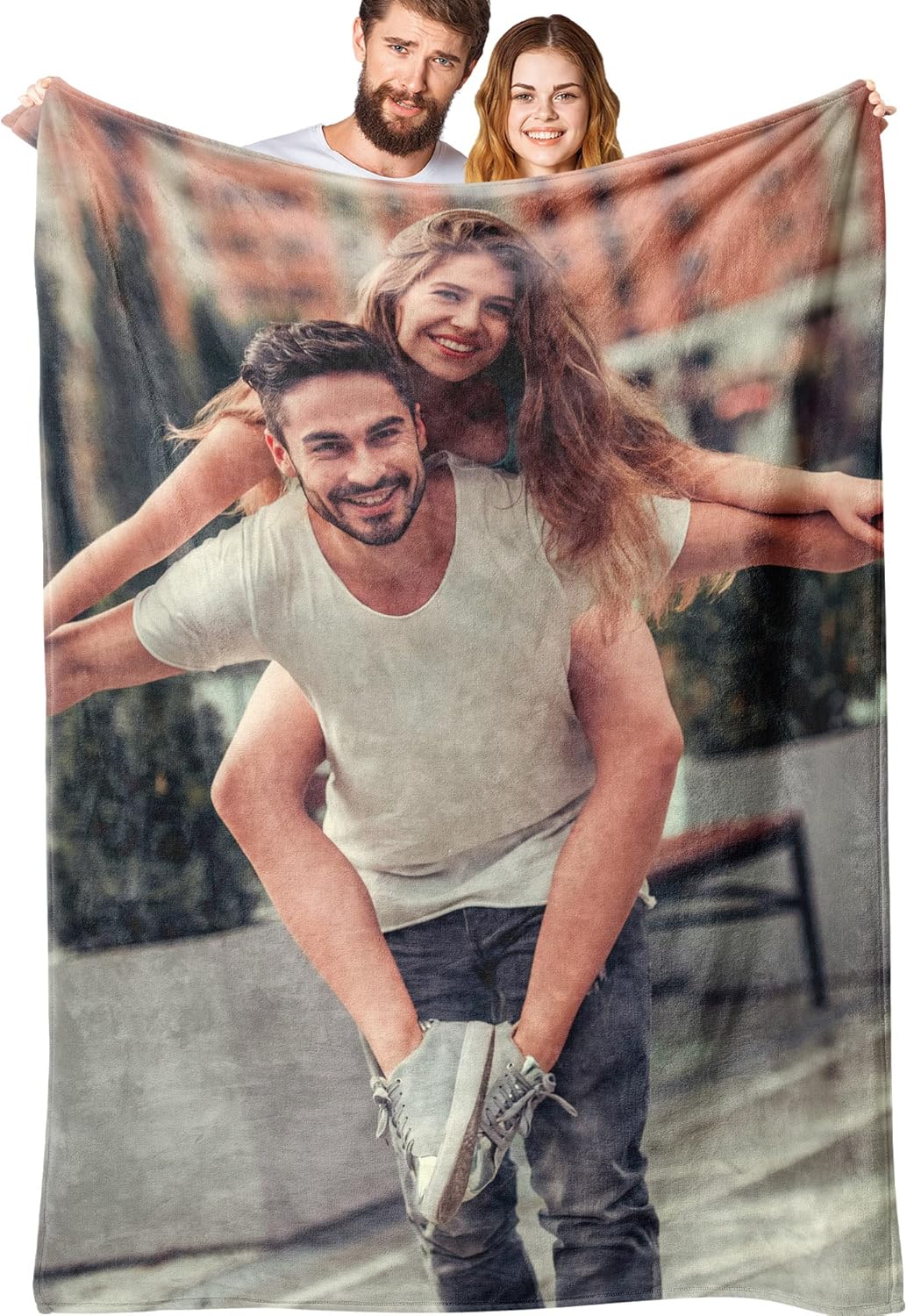 Custom Blanket with Photos Personalized Picture Throw Blankets Gifts for Women Lover Friend Customized Picture Gifts Flannel Blanket Christmas Anniversary Birthday Wedding 30"X40" Made in USA