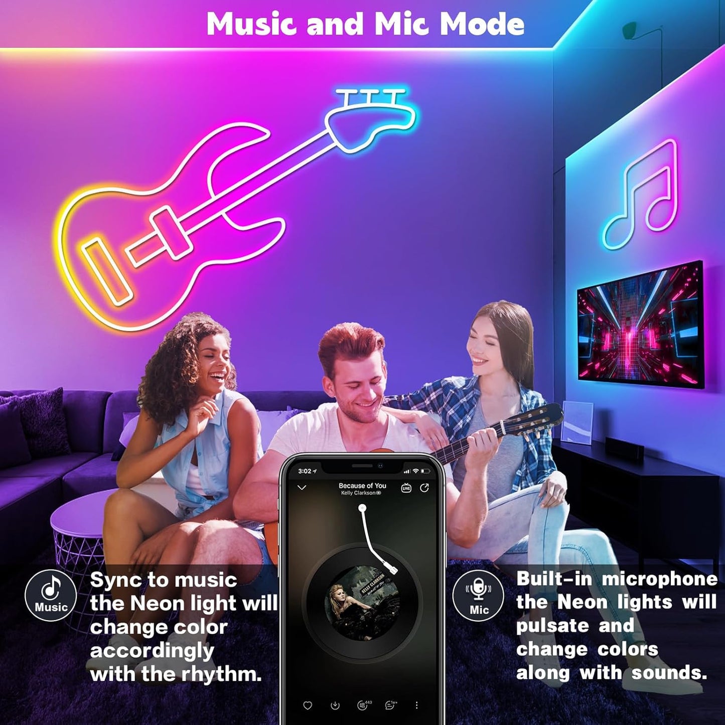 SINLEY Led Neon Rope Lights 100FT,Control with App/Remote,Flexible Led Rope Lights,Multiple Modes,IP68 Outdoor RGB Neon Lights Waterproof,Music Sync Gaming Led Strip Lights for Bedroom Indoor