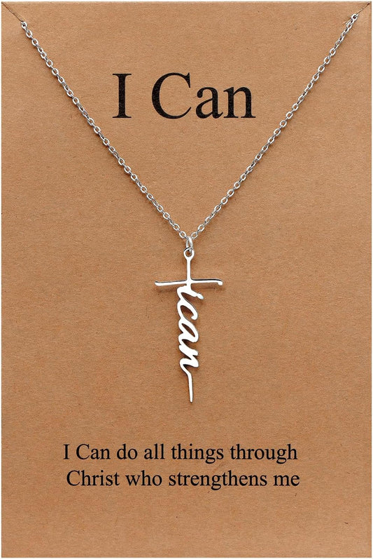 Lcherry Faith Cross Pendant Necklace for Women Religious Christian Jewelry Mother's Day Gifts for Women