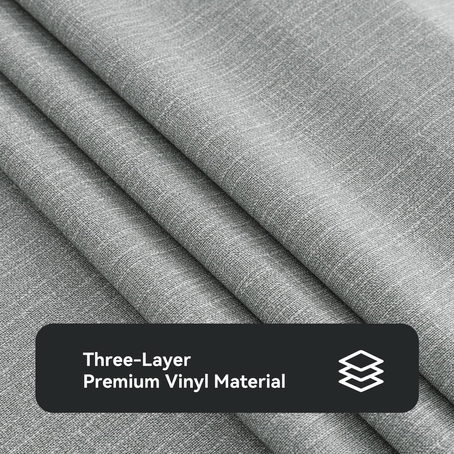 Romanstile 100% Waterproof PVC Tablecloth Rectangle, Outdoor Oil Spill Proof Stain Resistant Vinyl Table Cloth, Wipe Clean Plastic Table Covers for Kitchen/Dining/Parties - 54 x 78 Inch, Light Grey