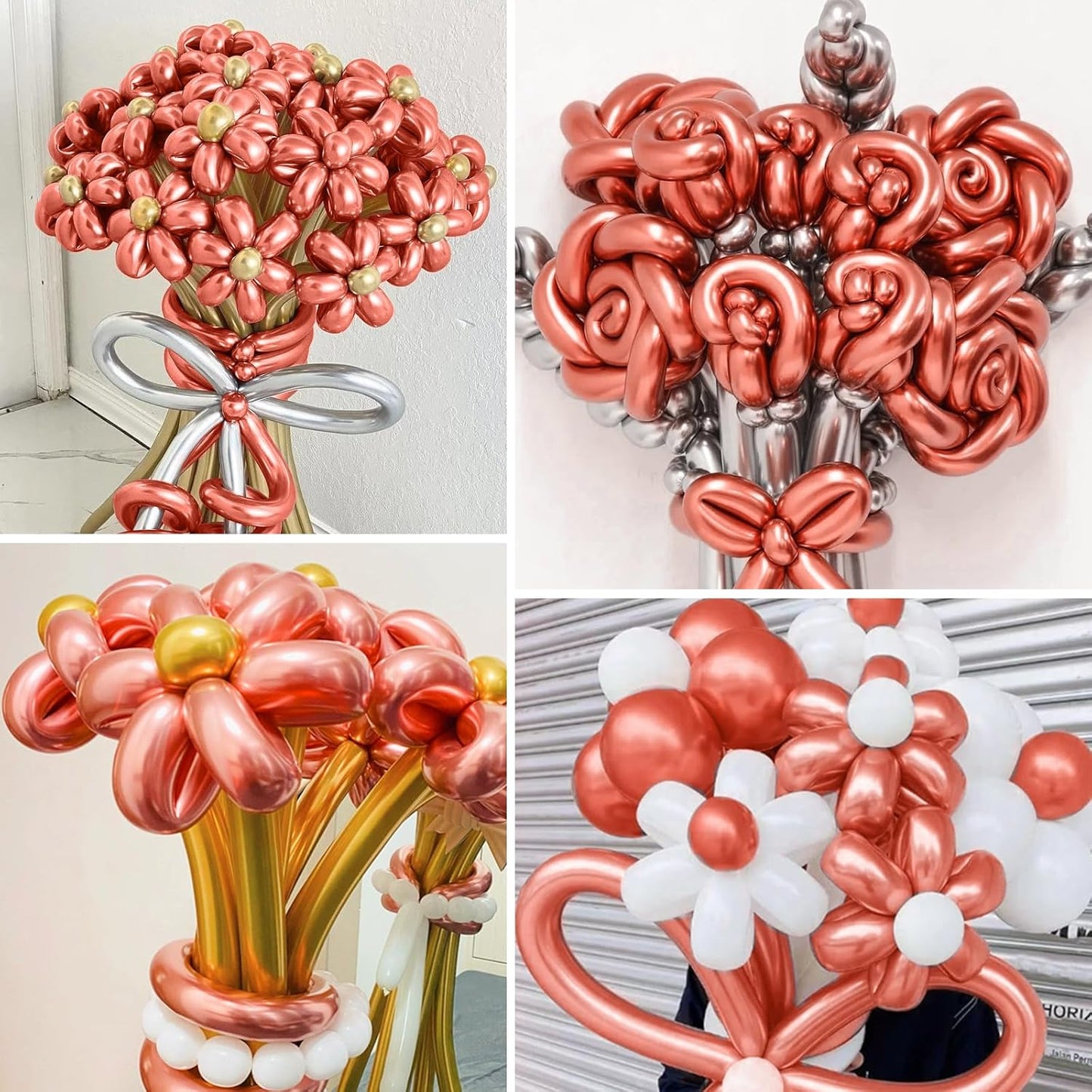 Rose Gold 260 long balloons 100 Pack Metallic Rose Gold Twisting Animal Balloons Modeling Long Magic Balloons for DIY Animal Model Wedding Birthday Festival Party Decorations（Metallic Rose Gold）