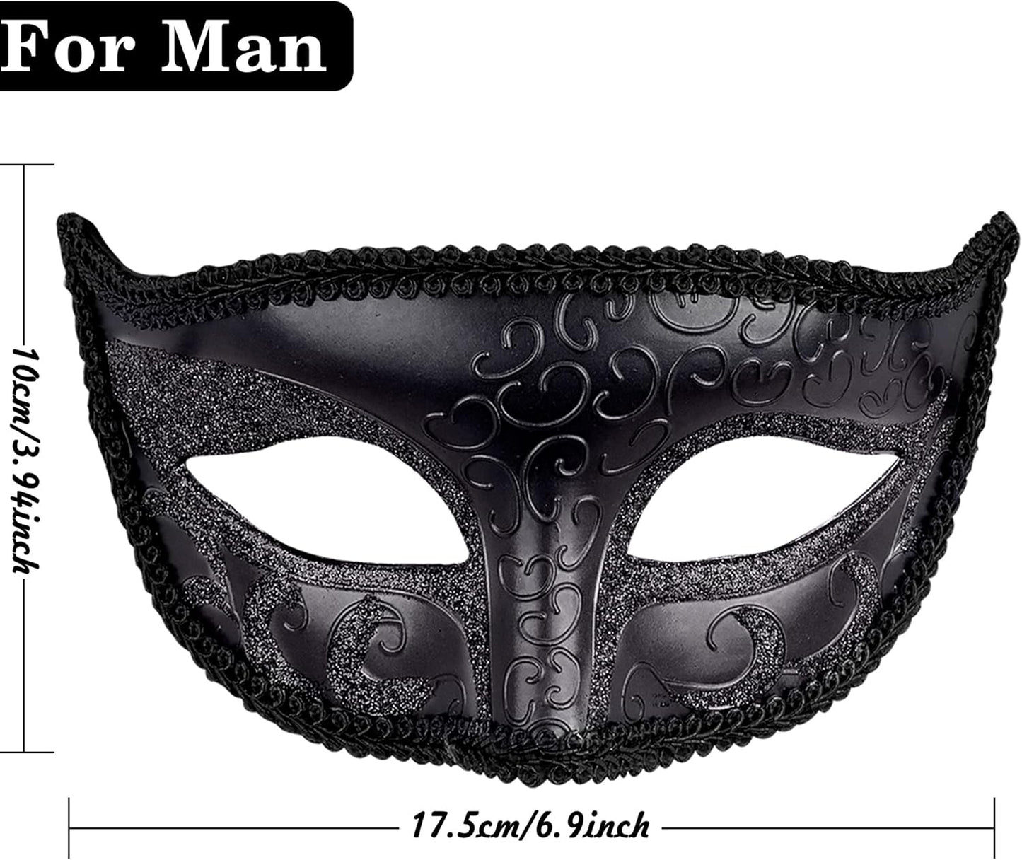 SIQUK Couple Masquerade Masks Metal Venetian Party Mask Halloween Costume Mask Mardi Gras Mask for Couples Women and Men