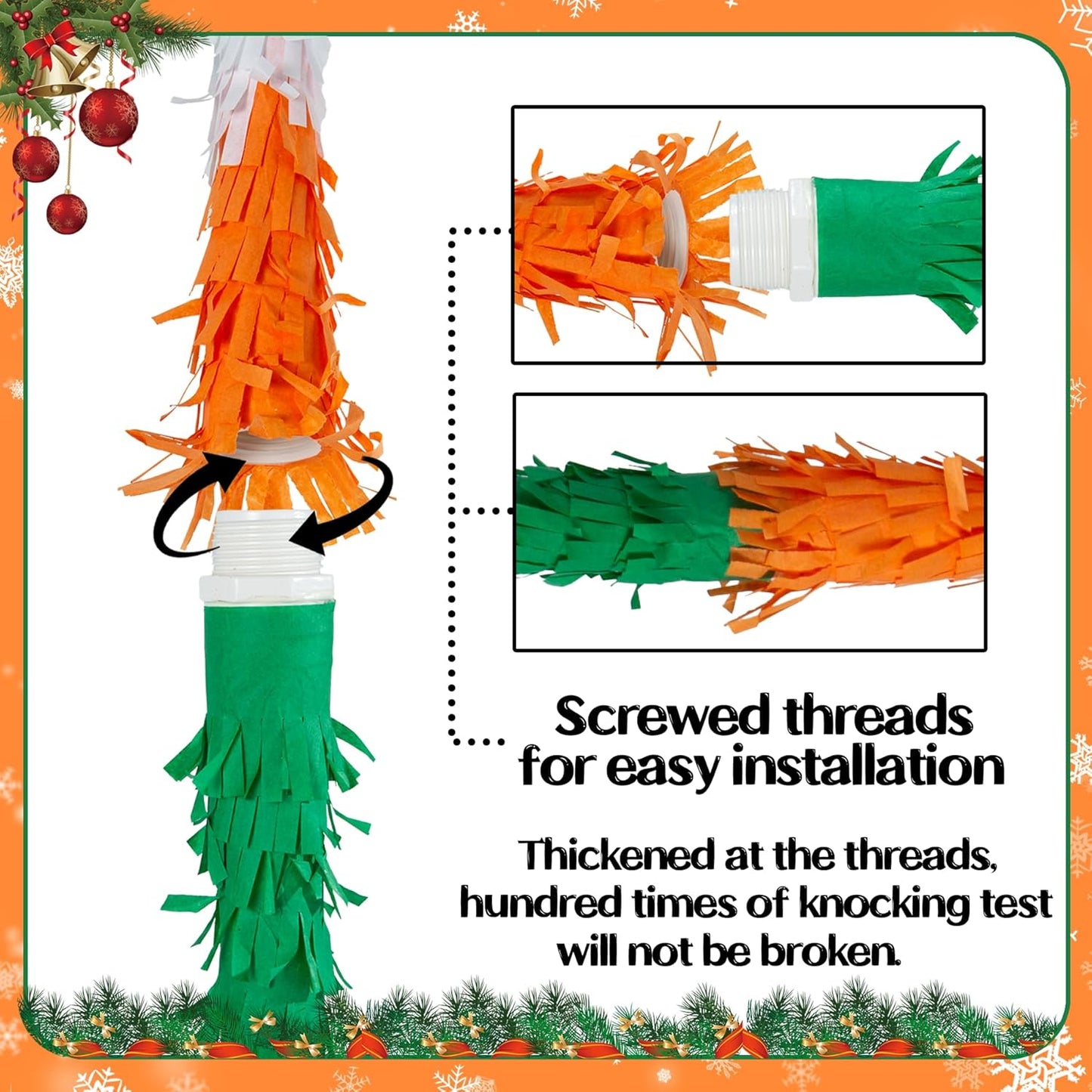 PCFING 21.6 Inch Christmas Reindeer Piñata with 30 Inch Piñata Stick Blindfold Confetti for Boy Girl Adults Xmas Party Game Decorations