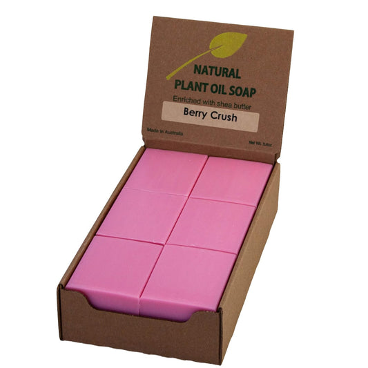 Simple Scents Australia Berry Crush Scented Natural Soap Bars (12 Bars), 3.5oz Moisturizing French Triple Milled Soap Bars Enriched with Shea Butter - Pure Plant Oil Bath & Body Bars