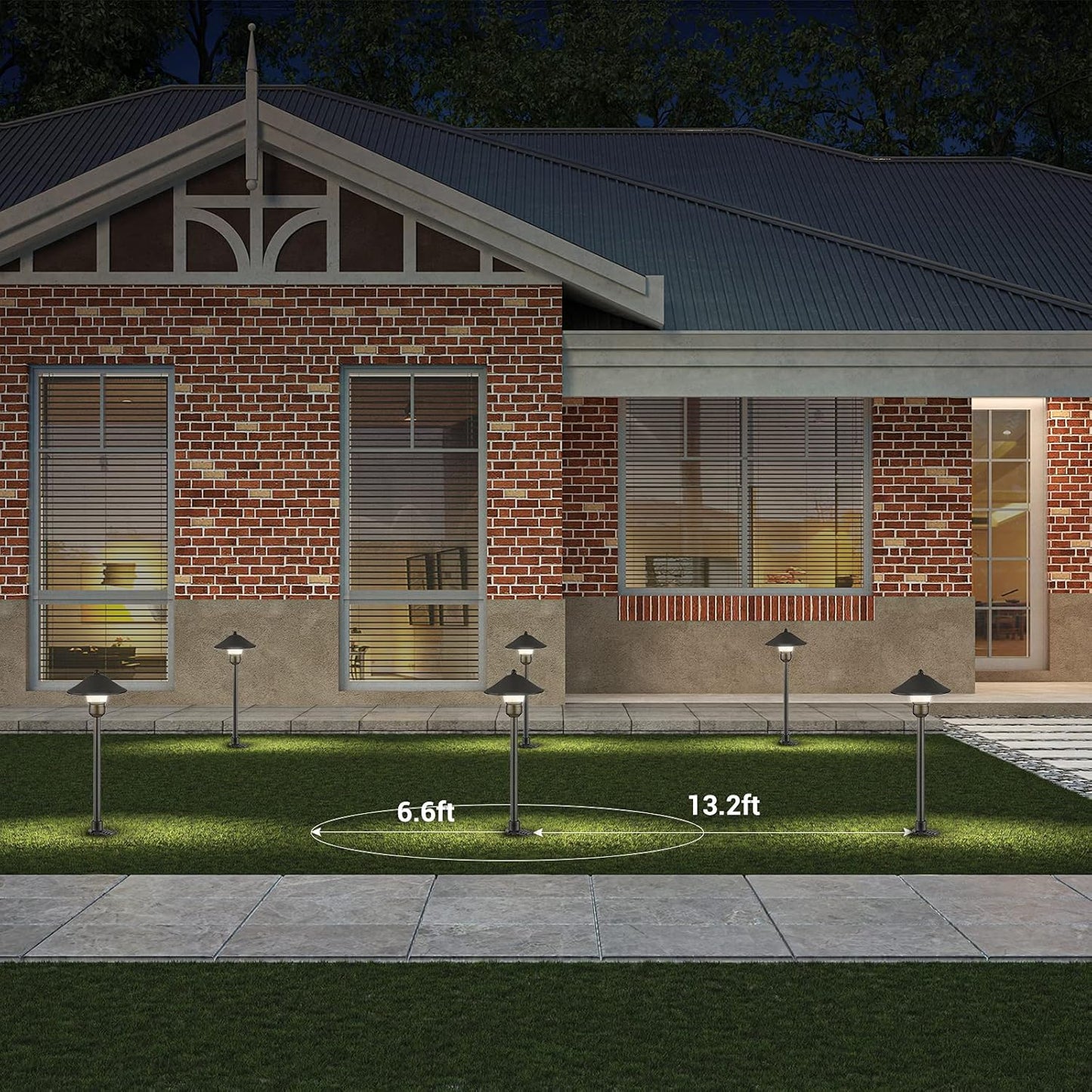 EDISHINE Low Voltage Pathway Lights, 3W 150 LM 3000K 16.5“ Tall LED Landscape Lights, 12V AC/DC 50,000Hrs Waterproof Aluminum Housing Outdoor Landscape Lighting for Path, Yard, Garden